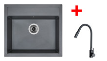 Sinks SOLO 560 Titanium + ELASTA S černá matná 